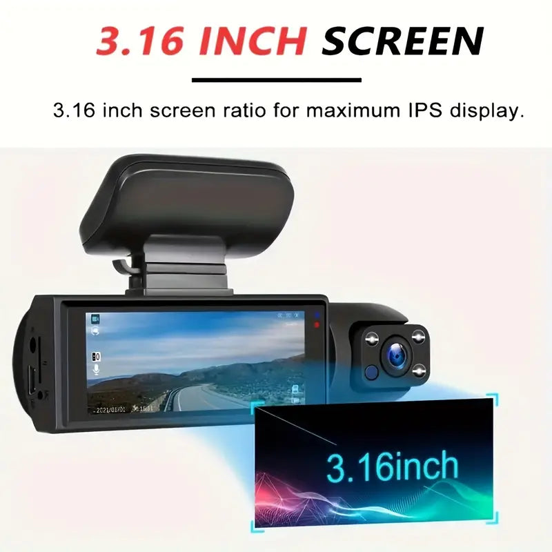 NNETM 1080P Dual Camera Dash Cam for Cars with 32GB Memory Card