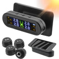 Wireless Tire Pressure Monitoring System Solar And USB Charging Black